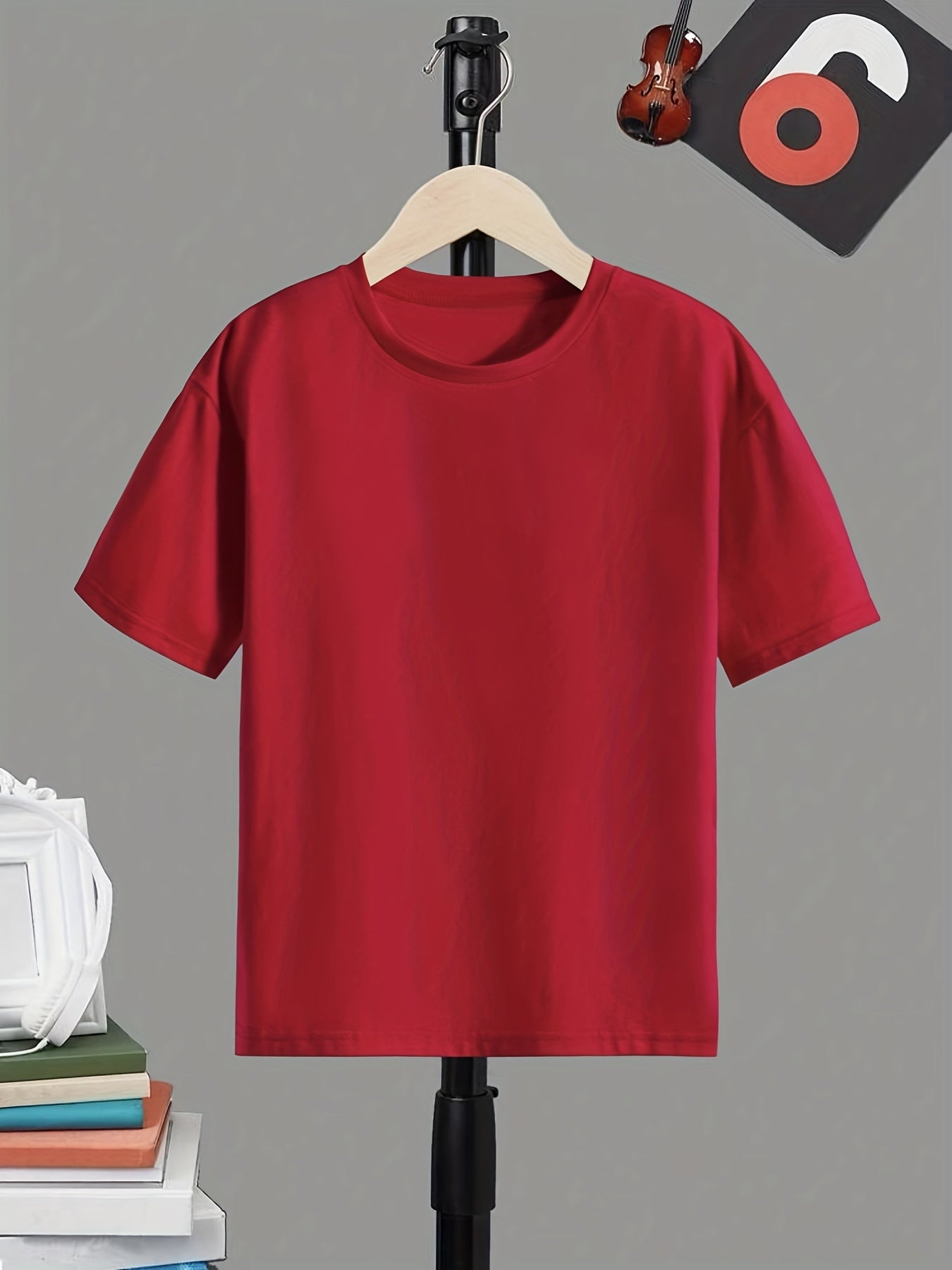 Breathable & Stretchy Boy's Solid T-Shirt for Summer