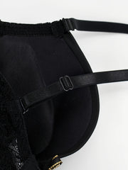 Solid Lace Splicing Bra Bow Tie Anti-sagging Everyday Bra