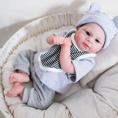 19 Inch Lifelike Reborn Baby Doll with Soft Body Hand Painted Hair & Open Eyes