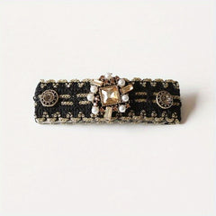 Velvet Bow Hair Clip Rhinestone Side Clip Head Jewelry for Women