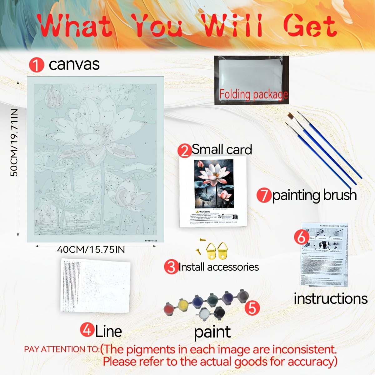 DIY Paint by Numbers Kit for Adults - Lotus Flower