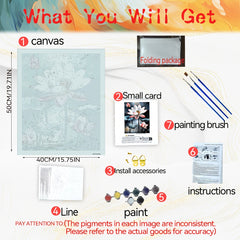 DIY Paint by Numbers Kit for Adults - Lotus Flower