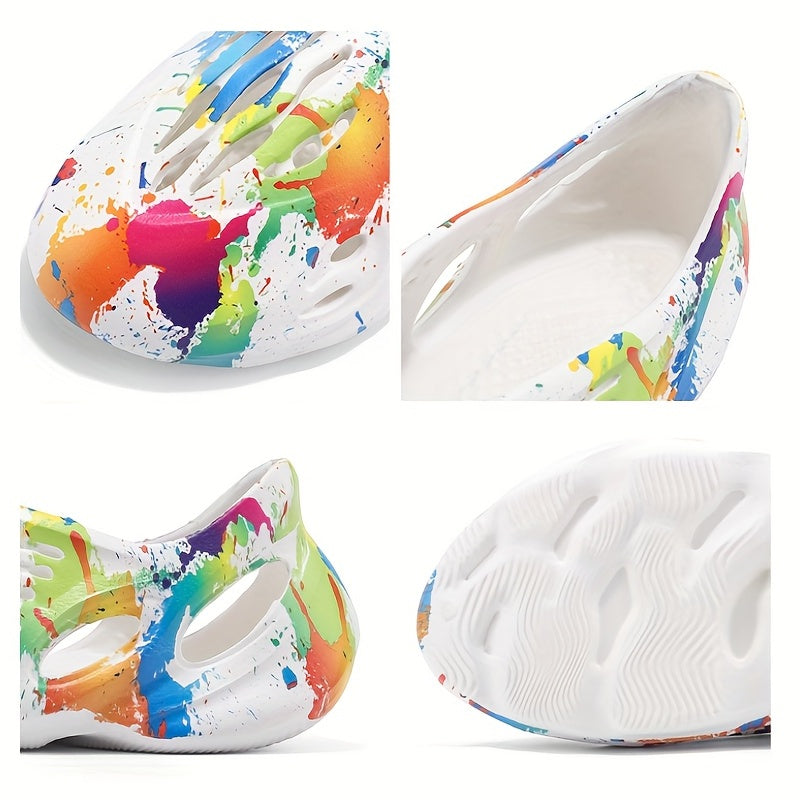 Unisex Foam Slides Comfortable Clogs Couple Graffiti Garden Shoes