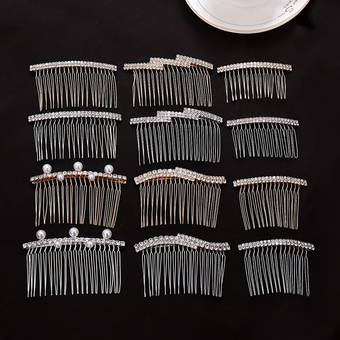 Rhinestone & Faux Pearl Hair Comb Hair Pin Bridal Wedding Headwear