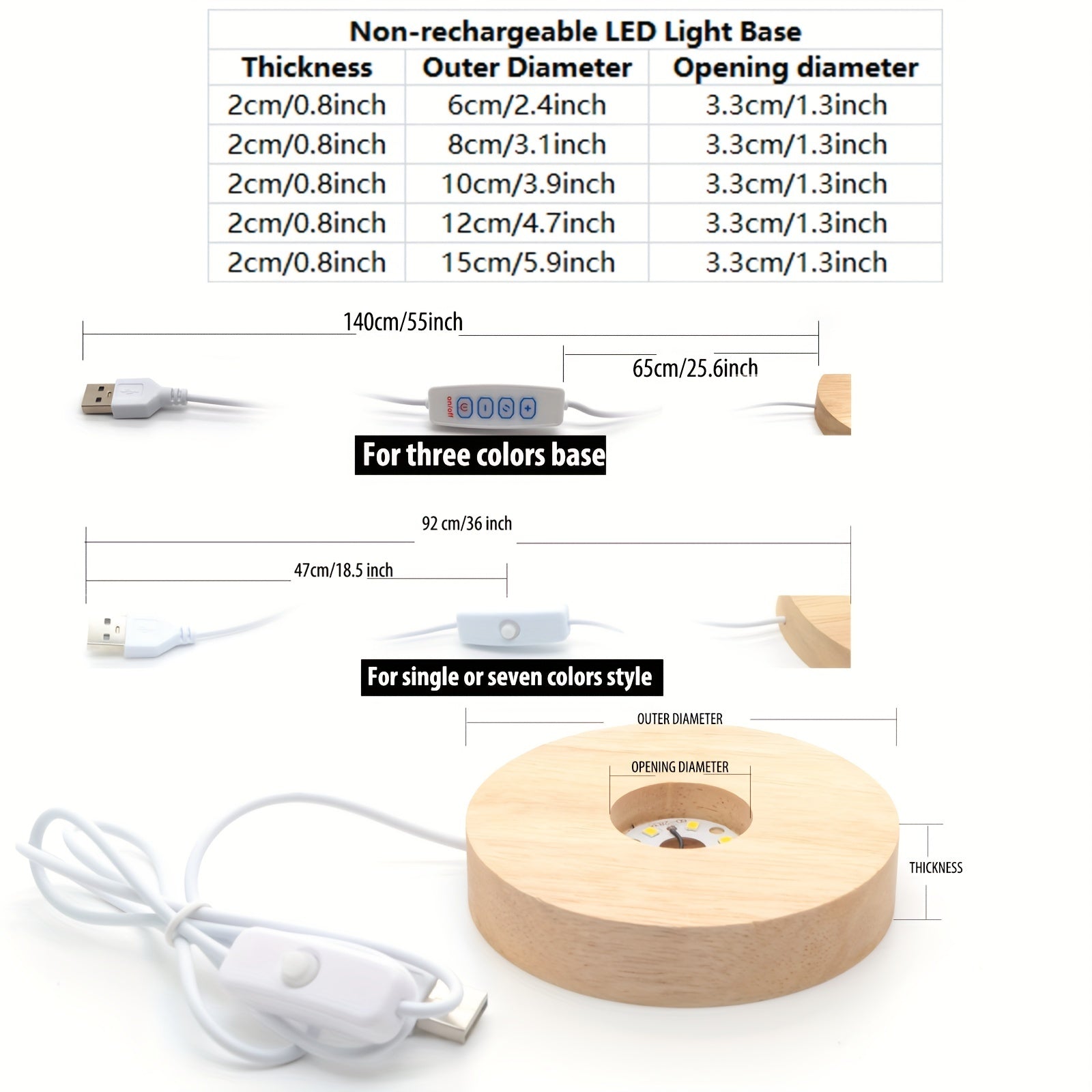 Solid Wood LED Display Base Stand For 3D Crystal Glass Art