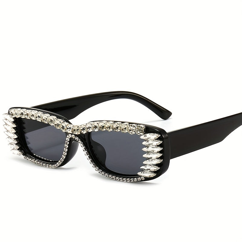 Y2K Rhinestone Square Sunglasses For Women UV400 Sun Shades