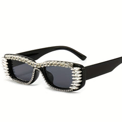 Y2K Rhinestone Square Sunglasses For Women UV400 Sun Shades