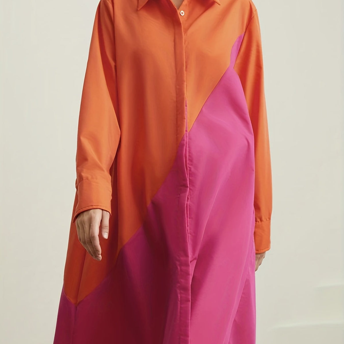 Boho Dress Plus Size Long Sleeve Maxi Shirt Dress