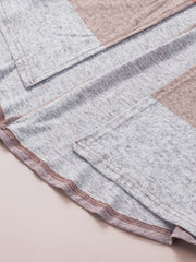  Colorblock Half Sleeve Sweater Cardigan