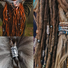 55pcs Viking Runes Hair Beads DIY Braided Hair Accessories