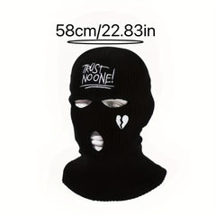 Unisex Thermal 3 Hole Winter Knitted Mask Full Face Covering Outdoor Sports Cycl