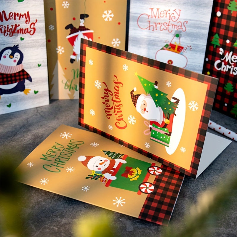 6 Sets Christmas Greeting Cards with Envelopes and Stickers