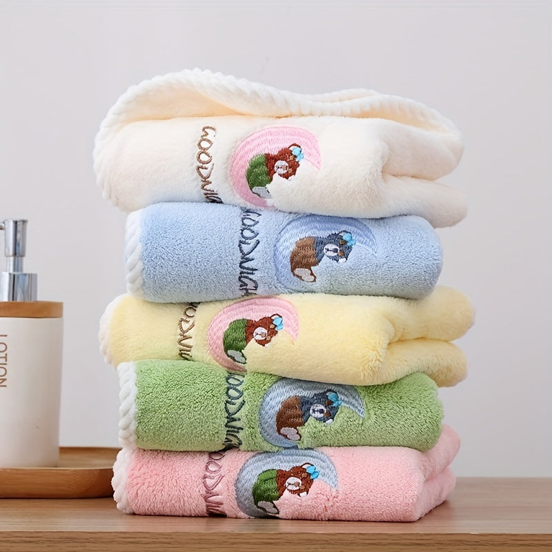 Embroidery Hand Towel Coral Fleece Quick-drying Soft Skin-friendly Face Towel