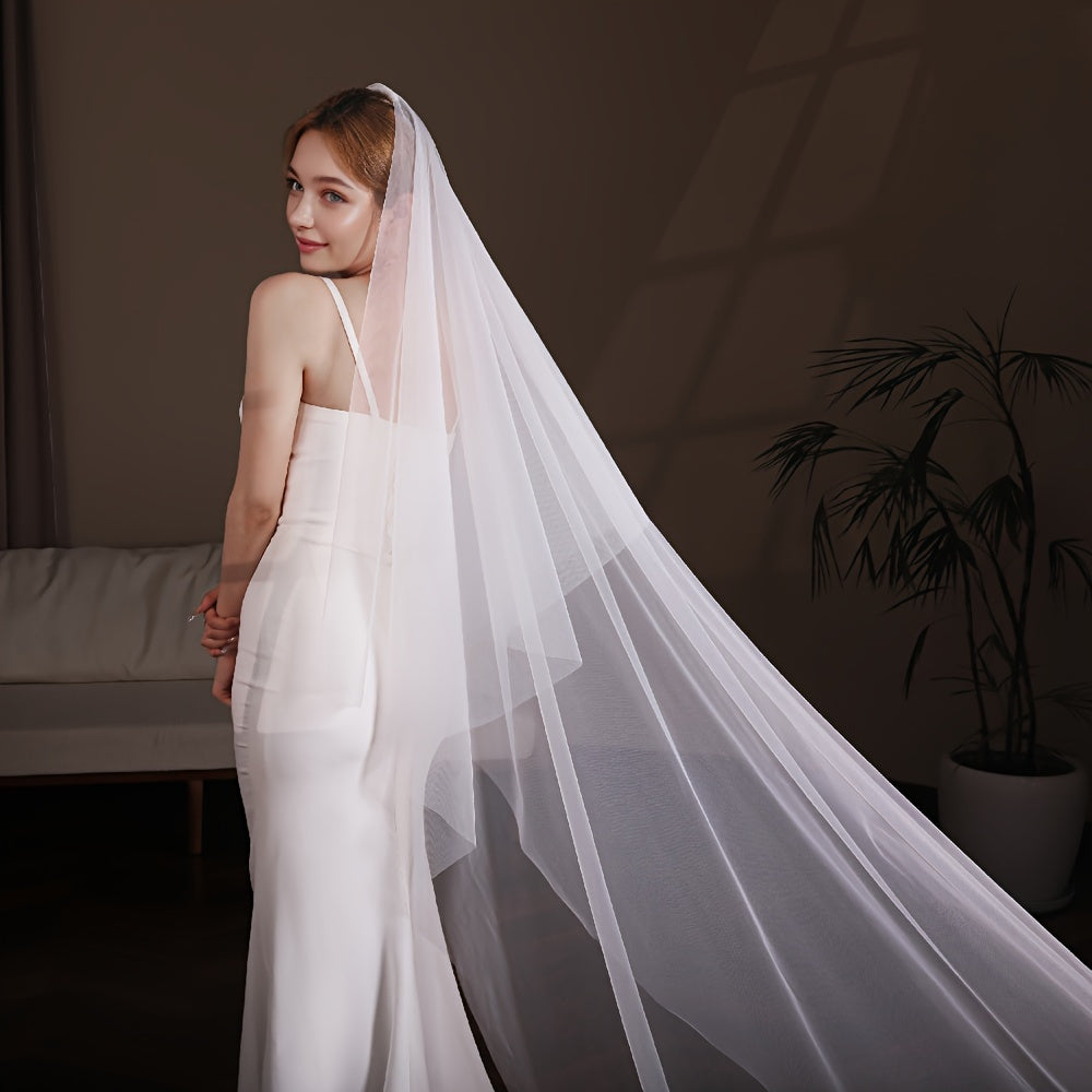 Double Layer Bride Wedding Veil Long Tailed Bride Accessories