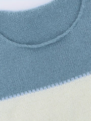  Colorblock Round Neck Stretch Jumper
