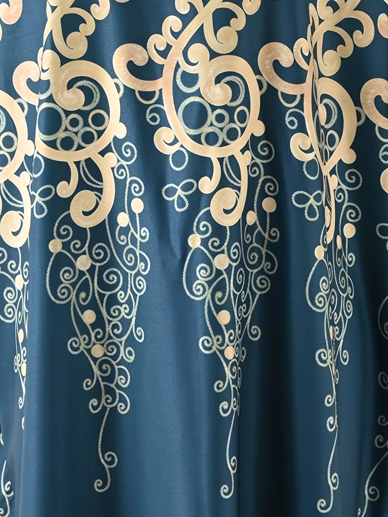 Boho Kaftan Dress Plus Size Baroque Print Maxi Cover Up