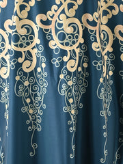 Boho Kaftan Dress Plus Size Baroque Print Maxi Cover Up