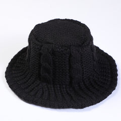Cable Pattern Coldproof Thermal Women Knit Bucket Hat