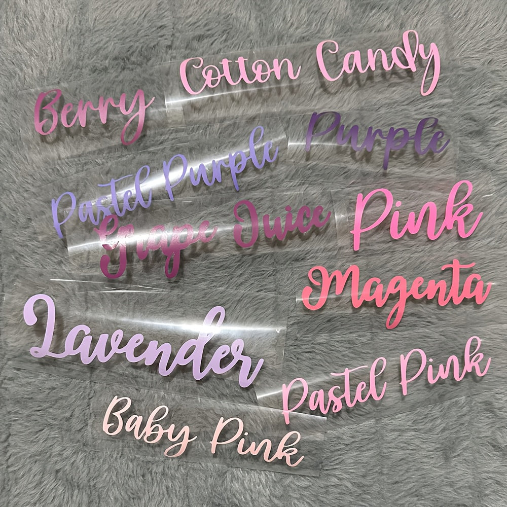 Custom Holographic Name Transfer Stickers for Cups and Laptops