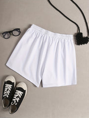  Slogan Print Home Wear Shorts