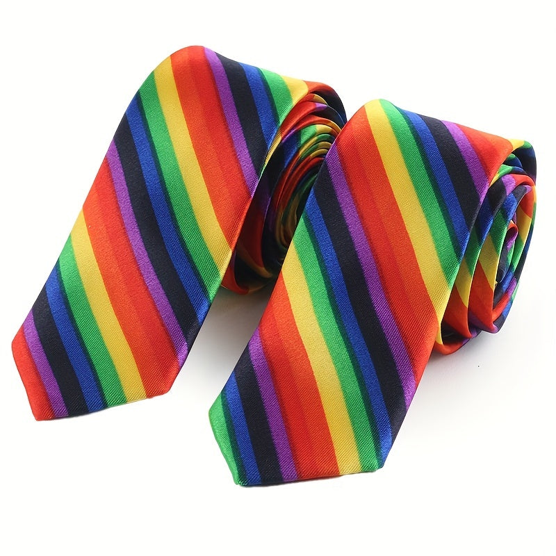 2pcs Lot Rainbow Neck Ties Men Casual Business Wedding Party Necktie