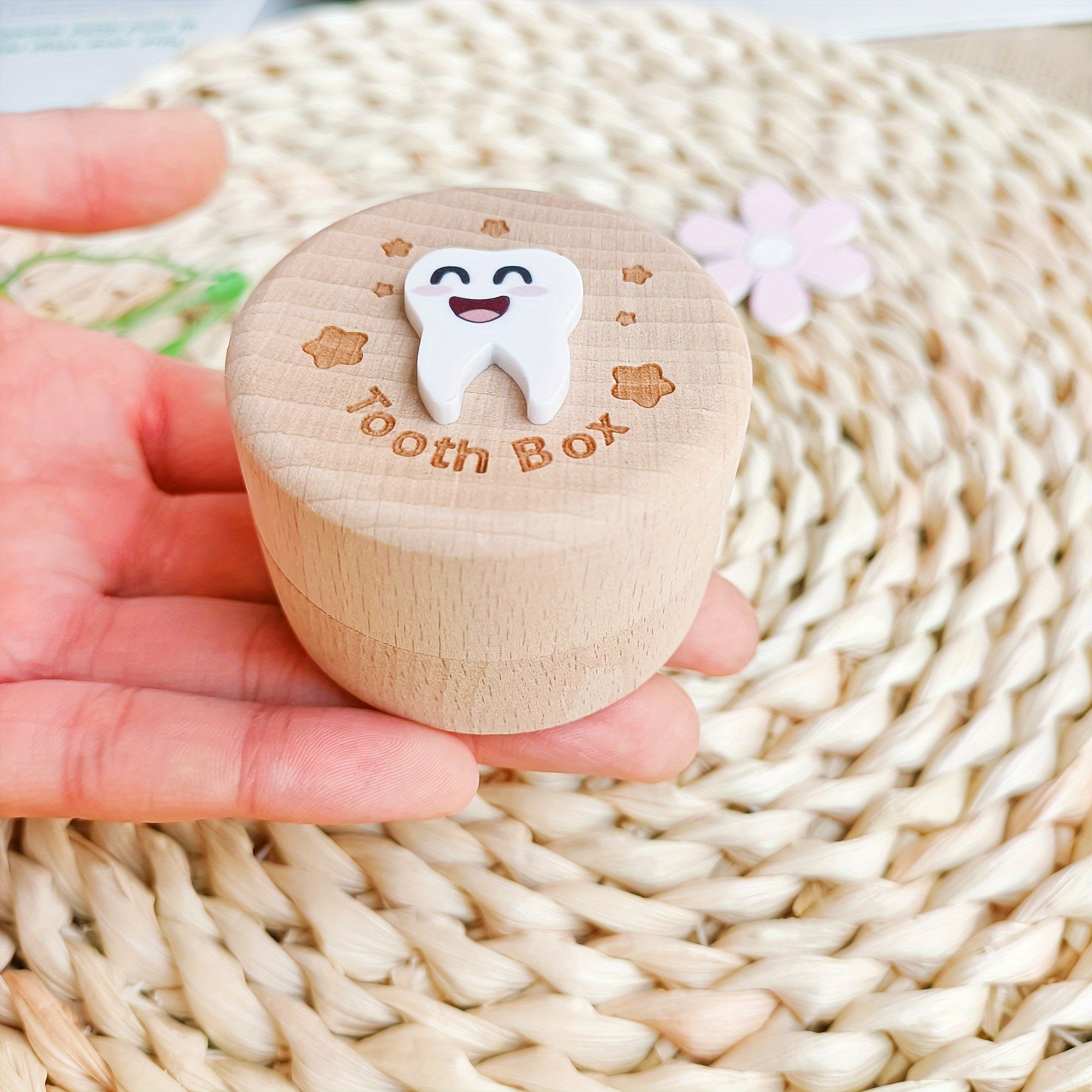 Wooden Tooth Keepsake Box with Fetal Hair Collection - Perfect Birthday Gift