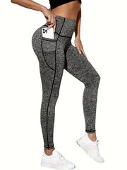 High Waist Yoga Running Tight Pants With Pocket