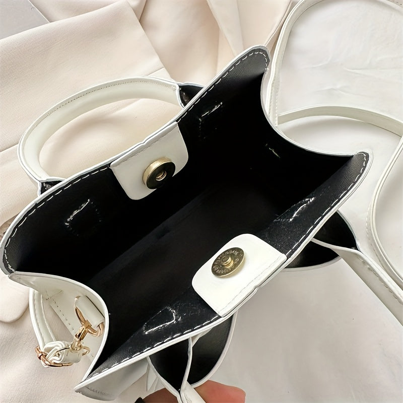 Bowknot Decor Shoulder Bag Minimalist Satchel Bag