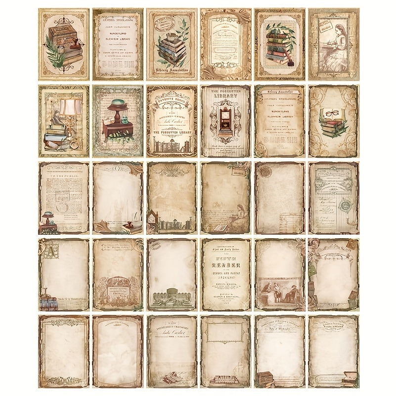 60pcs Retro European Type Writable Diary Landscaping Paper
