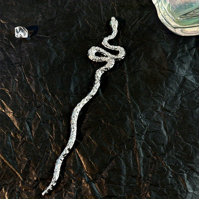 Silvery Hair Sticks Snake Faux Pearl Branch Hair Sticks