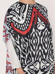 Retro Kaftan Dress Plus Size Graphic Print Batwing Sleeve Maxi Dress