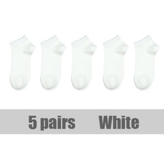 5 Pairs Women's Solid Boat Socks No Show Socks