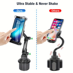 Car Cup Holder Tablet Mount For Car - Heavy Duty Tablet Cup Holder Phone Mount