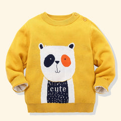 Baby Boys Cartoon Series Sweater Baby Animal Jacquard Top Kids Pullover
