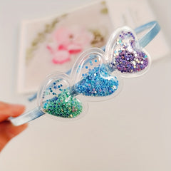 5pcs Colorful Love Headband Transparent PVC Hair Band For Girls