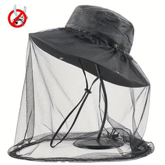 Summer Mesh Mosquito Bucket Hat For Outdoor Solid Unisex