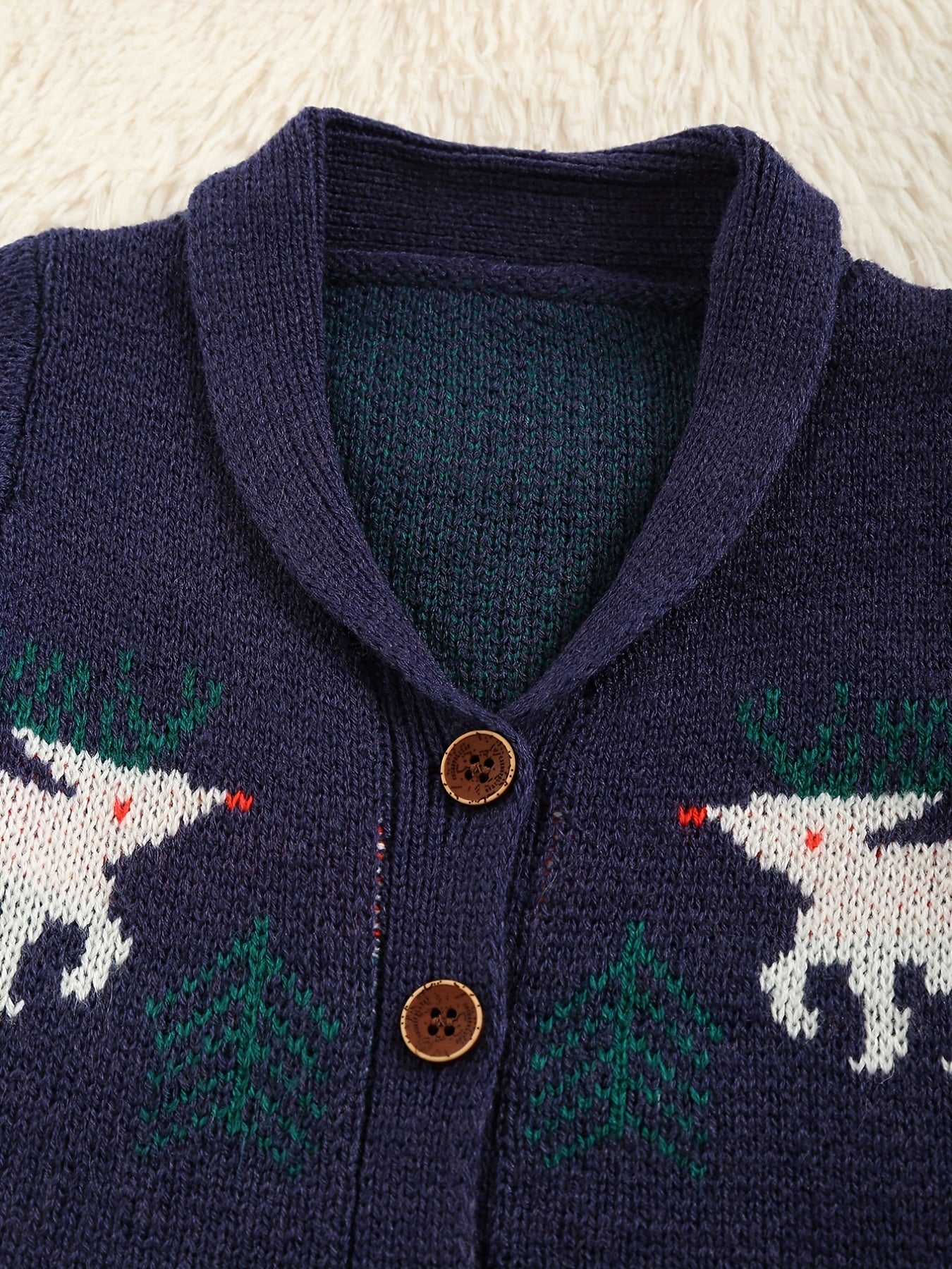 Christmas Jacquard Knit Cardigan Sweater for Kids