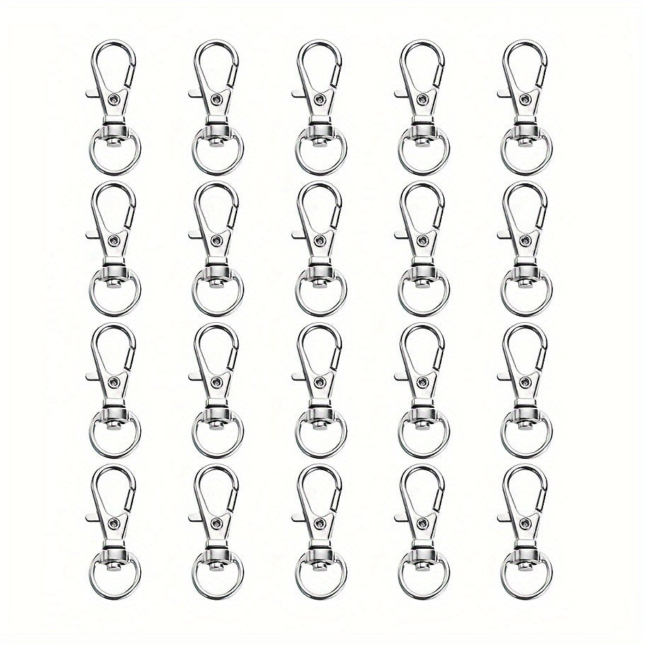 20pcs Stainless Steel Keychain DIY Hook Buckle Swivel Joint Key Chain Accessorie