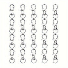20pcs Stainless Steel Keychain DIY Hook Buckle Swivel Joint Key Chain Accessorie