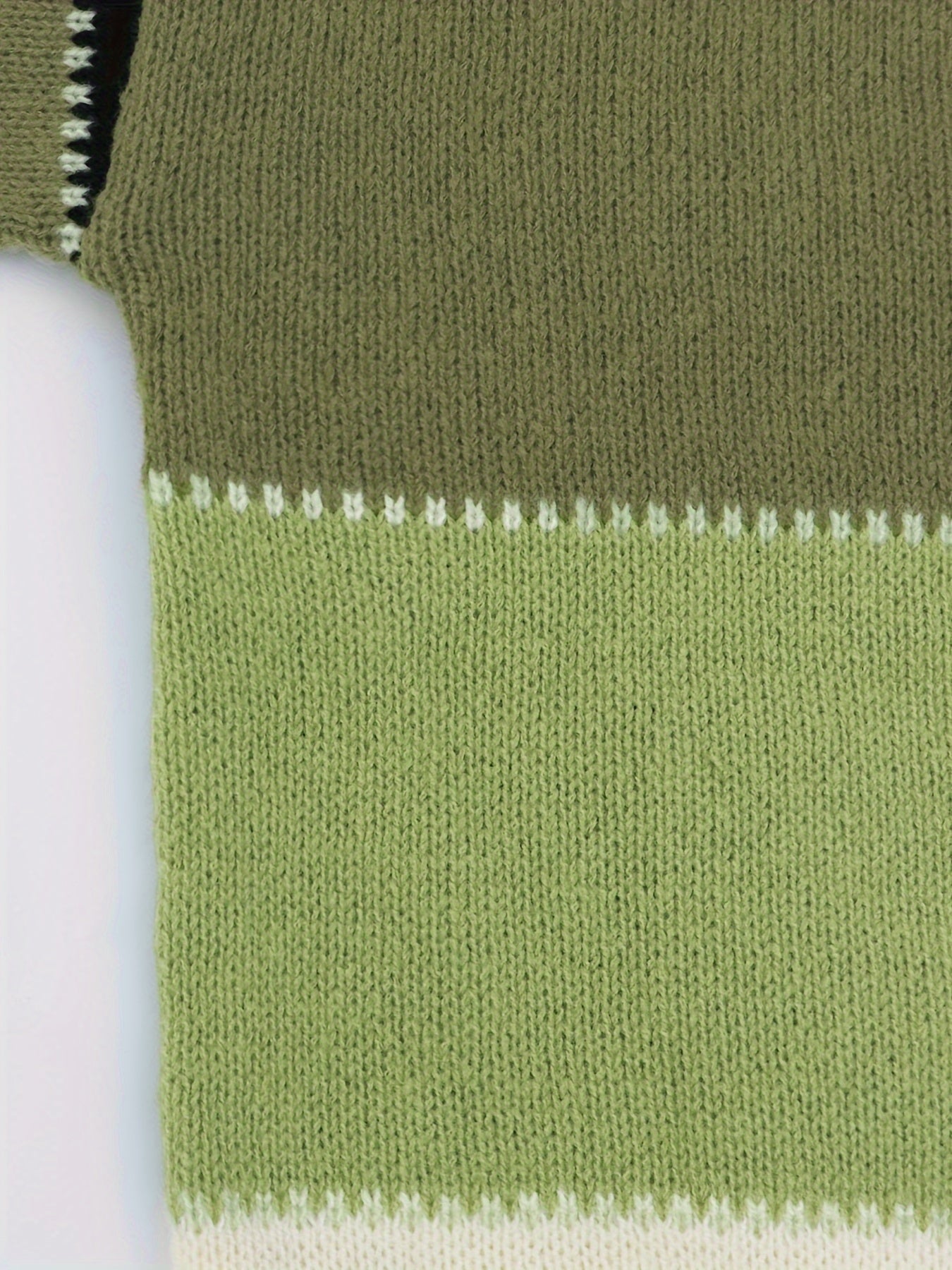  Colorblock Round Neck Stretch Jumper