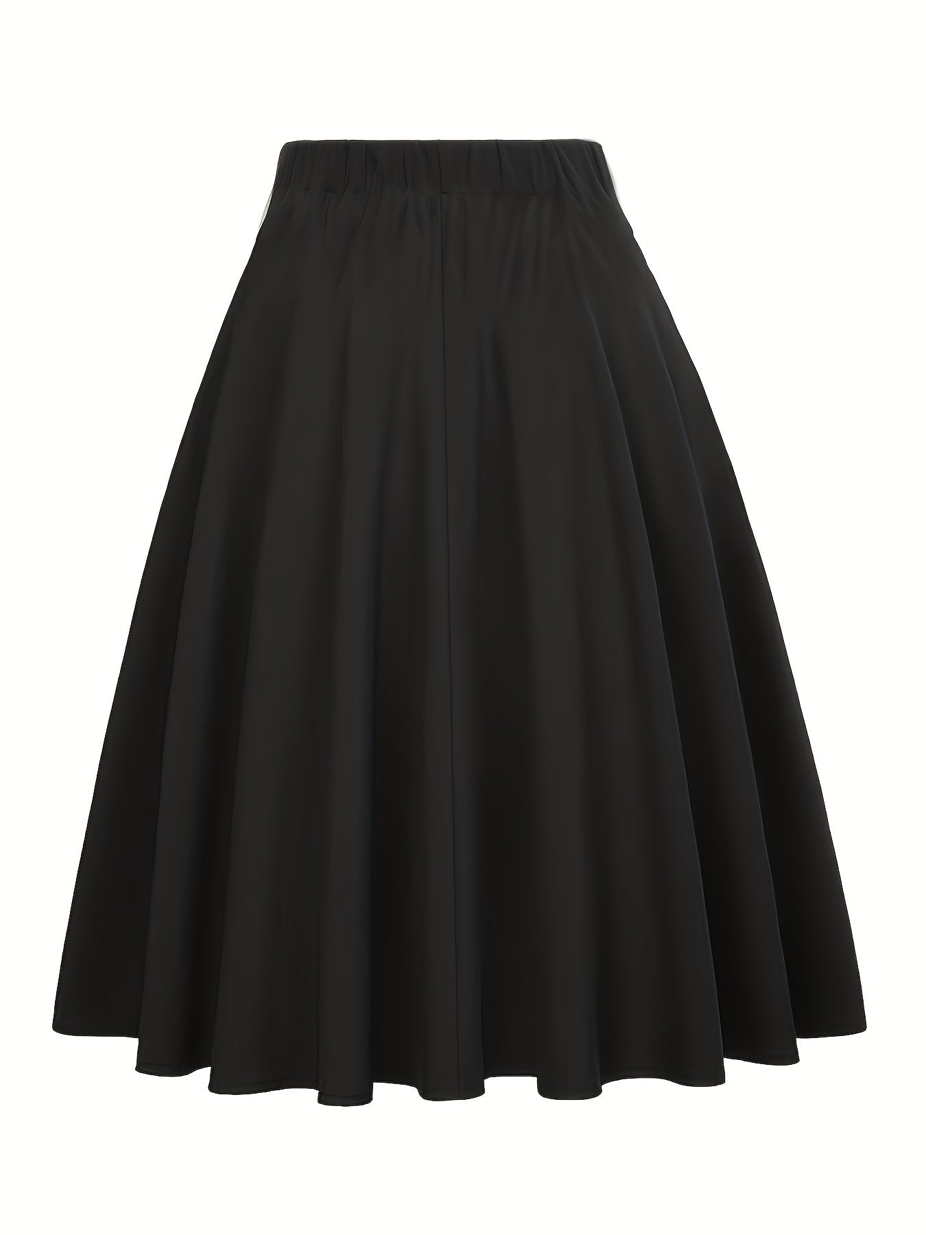  Casual Skirt Solid Elastic Bow Knot A-line Belted Skirt