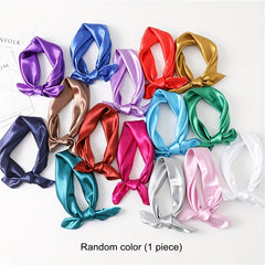 Women's Silk Square Scarf Random Satin Neck Hair Band Bag Warp Lightweight Soft