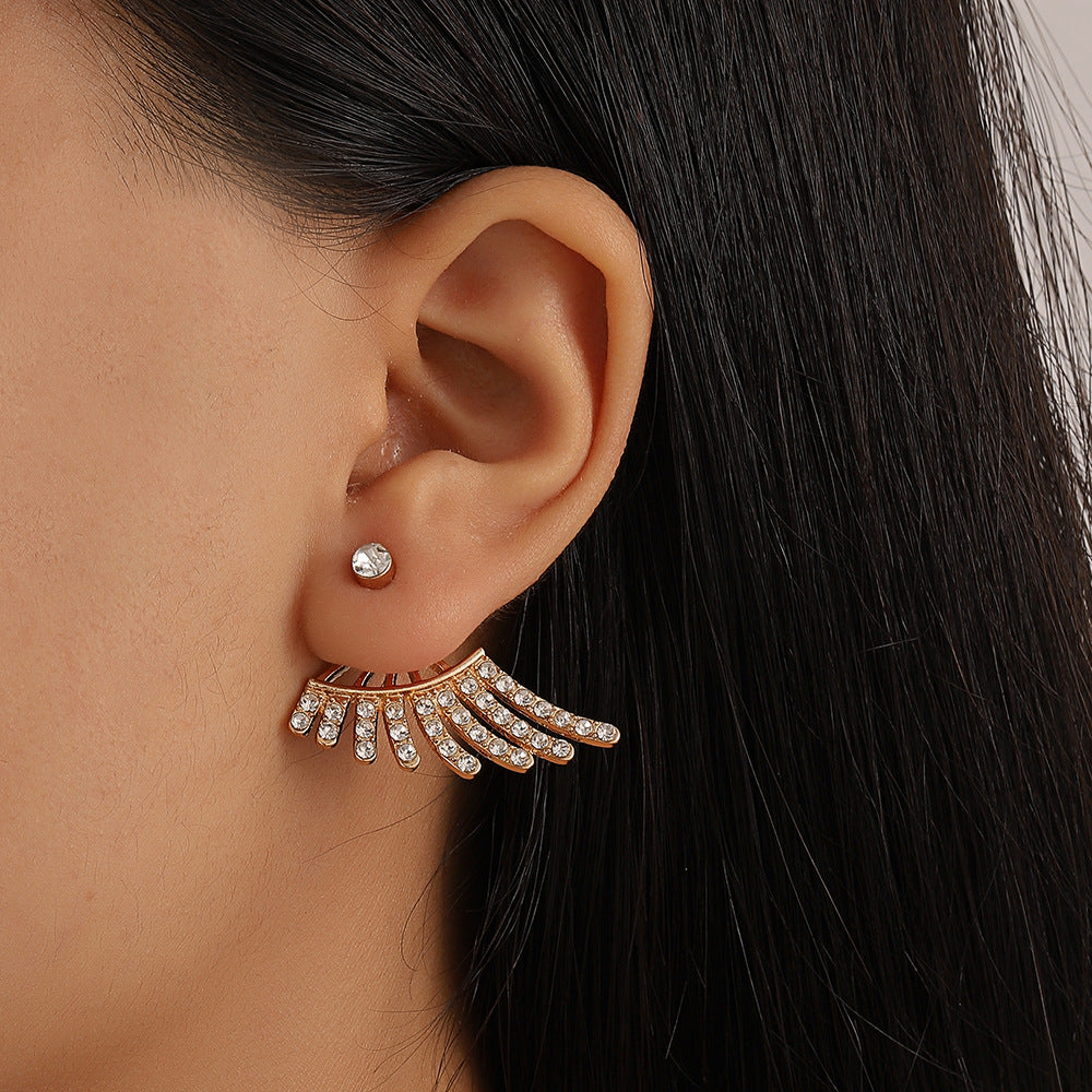 Zircon Geometric Earrings Rear Hanging Love Water Drop Earrings