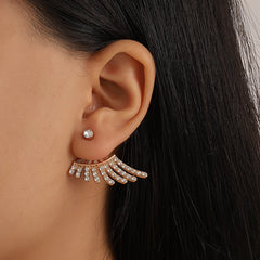 Zircon Geometric Earrings Rear Hanging Love Water Drop Earrings