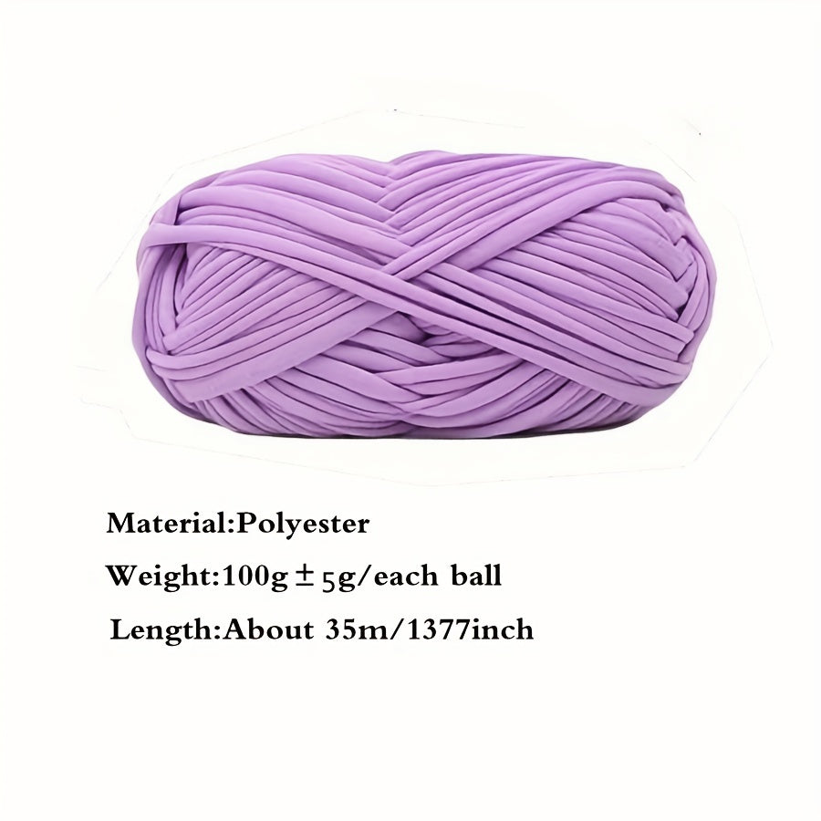 2pcs 100g Soft Colored Yarn for Hand Knitting Woven Bag Carpet