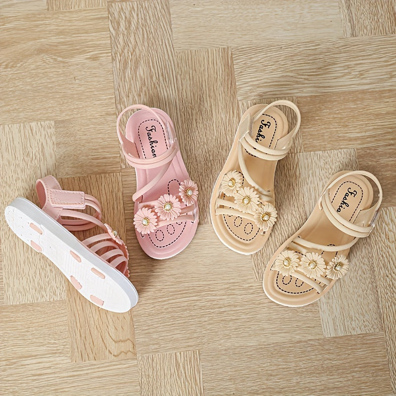 JIAGEYA Flower Open Toe Sandals For Girls