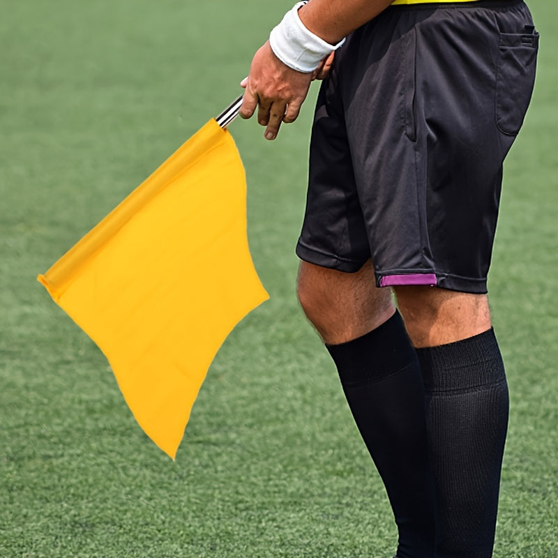 1pc Football Referee Flag Railway Signal Flag Track And Field Referee Supplies