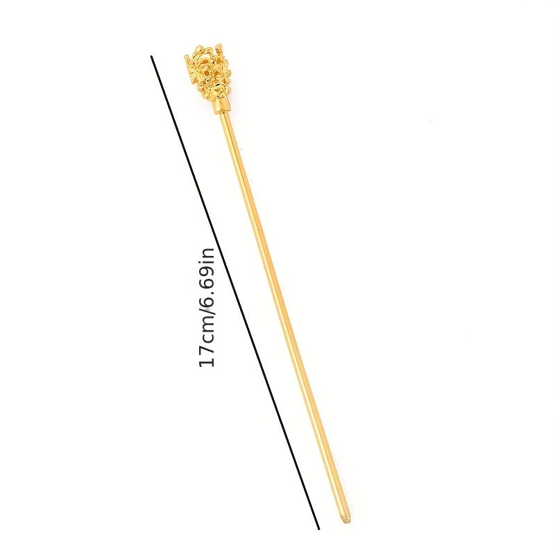 Crown Hair Pin Retro Hair Stick Metal Hair Bun Maker Non Slip Hair Decoration