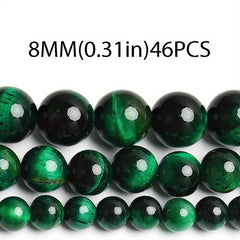 36pcs 6 8 10mm Sky Tiger Eye Loose Beads DIY Bracelets Necklaces Earrings