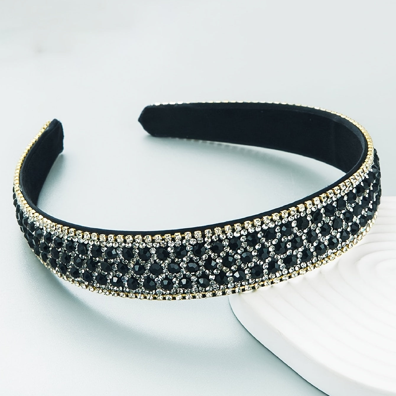 Rhinestone Headband Glitter Wide Headdress Hair Accessories